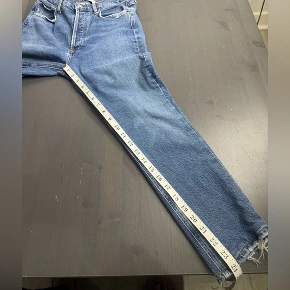Agolde Riley High Rise Straight Crop Blue Jeans - Picture 11 of 11